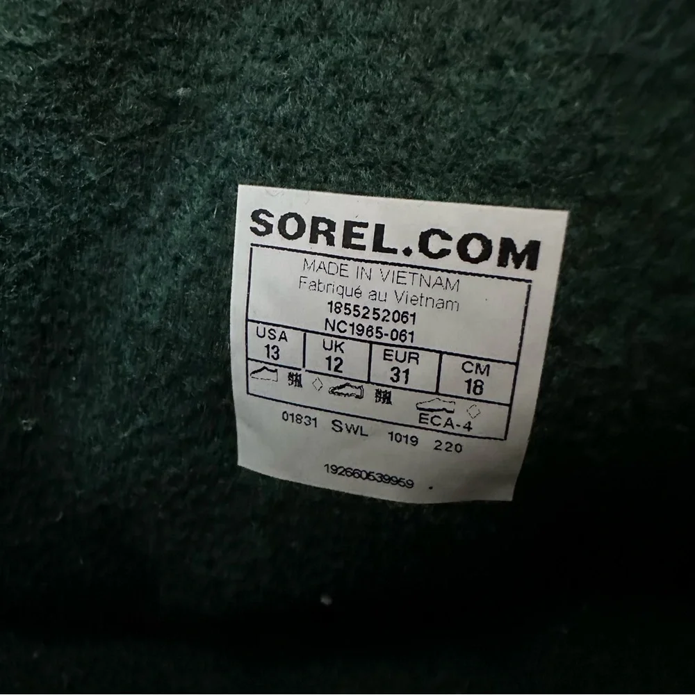 Sorel‎ Kids Snow Boots Pink Gray Waterproof Insulated Adjustable Strap Size 13